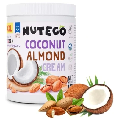 Image de Nutego Beurre d&#039;Amande Crémeux 1 KG à la Noix de Coco Sans Additifs Végan, Lactose, OGM