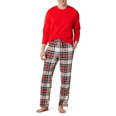 Image de Amazon Essentials Ensemble de Pyjama en Flanelle Douce (Grandes Tailles Disponibles) Homme, Rouge Tartan Plaid, M