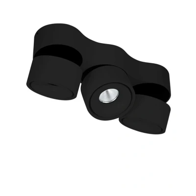 Image de Arcchio Plafonnier LED Rotari, lentilles, à 3 lampes, noir