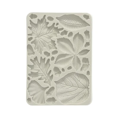 Image de Stamperia Moule en silicone A5 pour scrapbooking, bullet journaux et plus, non collant, convient l&#039;argile à séchage l&#039;air, la résine parfait l&#039;artisanat le cadeau (feuilles
