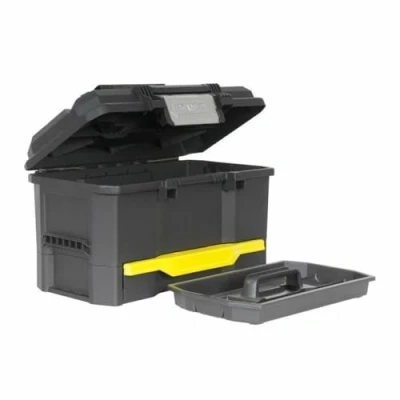 Image de Stanley 1 70 316 Boîte Touch Latch 481 x 279 287mm avec Tiroir Profond Polypropylène Robuste Ouverture Une main Large Poignée Bi matière Plateau Porte Outils Vendu Sans