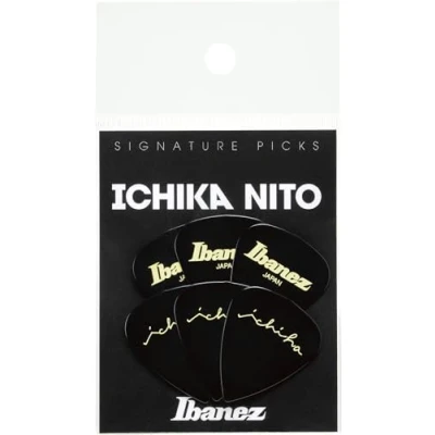 Image de Ichika Nito Signature Pick, Teardrop shape, Medium (0.8mm), Ultem, Color: Black, 6 Pack