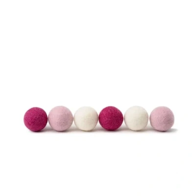 Image de LucyBalu X Hello Kitty Jouet pour Chat balles en Feutre Lot de 6 100% Pure Laine interactif d&#039;intérieur Rose