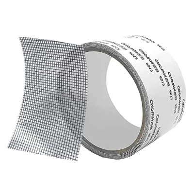 Image de Ruban Adhésif en Fibre de Verre pour Réparer Les Moustiquaires et Autres Éléments Maille, Rouleau Moustiquaire avec Premium, Réparation Rapide des Déchirures (Noir)