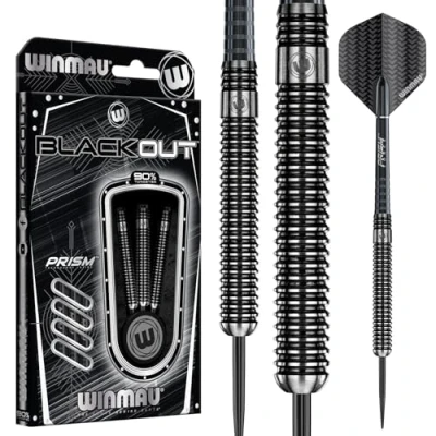Image de WINMAU Blackout 22g Ensemble de Fléchettes en Tungstène avec Vols Prism et Arbres (Tiges)