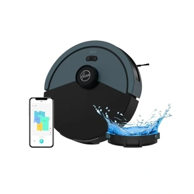Image de Hoover HG430H Hydro Robot Aspirateur Laveur, Puissant 4000Pa en Aspiration, Tous Sols, Navigation Laser, Capteur d&#039;obstacles, Station de Recharge, Connecté, Application HG4 Personnalisable