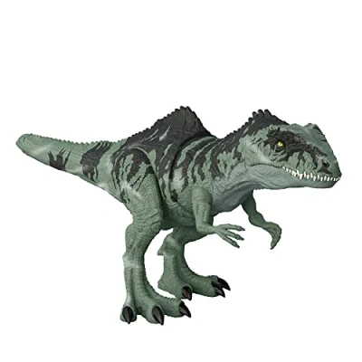 Image de Jurassic World Giganotosaurus Dino Géant Méga Carnivore (55 cm) « : Le Monde d’après », avec code ADN caché et scannable, mouvements sons, Jouet Enfant, Dès 4 ans, GYC94