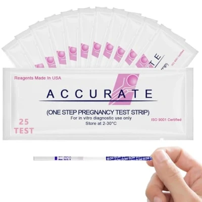 Image de 25pcs Test de grossesse Rapide, ultra précoce grossesse, HCG Détection Précoce,10 mIU/ml, sûr, fiable et facile, d&#039;urine, rapide en 3 minutes