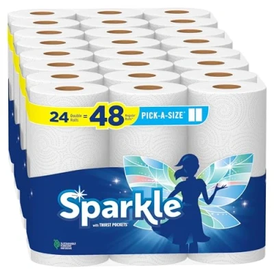 Image de Sparkle® Pick A Size® Lot de 24 rouleaux papier essuie tout double = 48 ordinaires