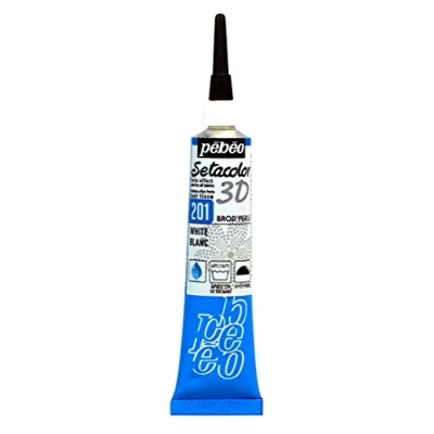 Image de PEBEO Setacolor Tube de peinture 3D dimensionnelle pour tissu effet nacré Blanc 20 ml