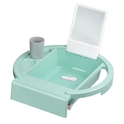 Image de Rotho Babydesign Kiddy Wash Lavabo pour enfants, À fixer sur le bord de la baignoire, 38,7 x 38,2 10 cm, Blanc, 20034 0314 01
