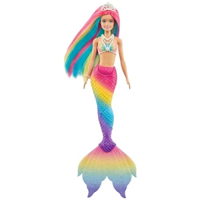 Image de Barbie Dreamtopia Sirène Magique Arc en Ciel, Poupée Changeant de Couleur dans l&#039;eau, Jouet pour Enfant 3 Ans et Plus, GTF89
