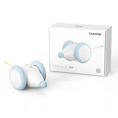 Image de Cheerble Jouet Chat Interactif, Interieur, Automatique pour avec Lumières LED, Deux Vitesses, Rechargeable par USB, Souris Wicked Mouse, Cadeau Chaton (Bleu)