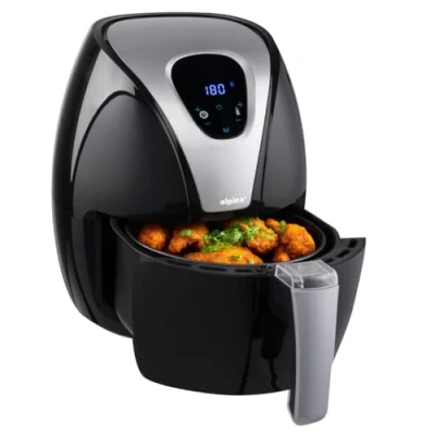 Image de alpina Friteuse sans Huile Air Fryer XL 3,2 Litres 80 200 Degrés 1500 Watt Noir (2,4 L)