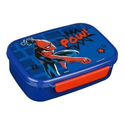 Image de Scooli Boîte à déjeuner en plastique avec insert et clip de fermeture, motif Spider Man Cadeau pour enfants