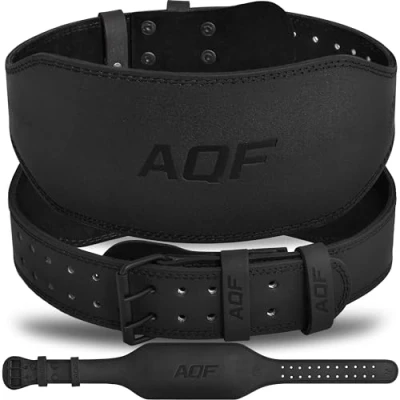 Image de AQF Ceinture Musculation, 4&quot; 6&quot; Cuir De Force, Lestée Muscu Boucle À Rouleau En Acier, Lombaire Musculation pour Powerlifting