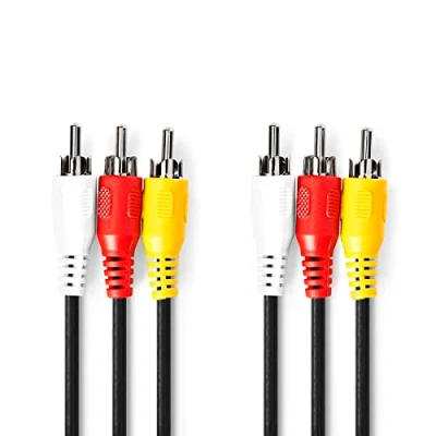 Image de Câble vidéo audio composite RCA (M) pour 10m NEDIS Conducteurs CCS Noir