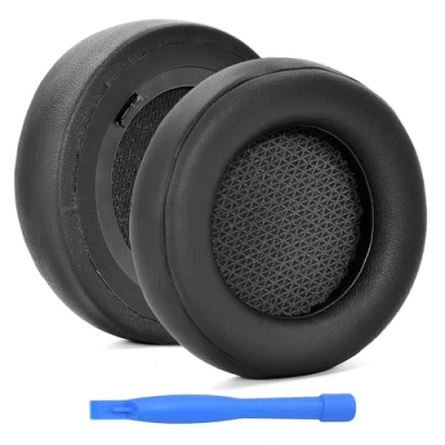 Image de Remplacement Coussinets d&#039;oreille pour Corsair Virtuoso RGB Wireless/RGB Wireless XT/RGB SE Gaming Casque par MMOBIEL Protein PU Coussinet de Rechange Noir