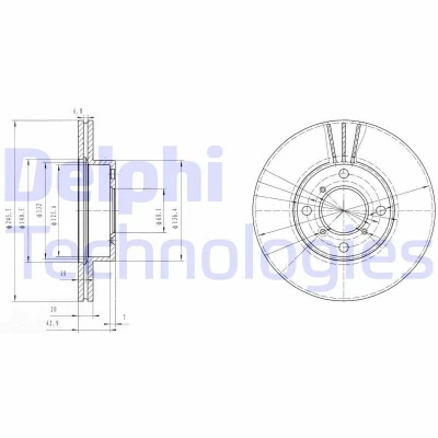 Image de DELPHI BG3341 Disque de frein 246 20 4 ventilé huilé non traité sans roulement roue, bague ABS SUZUKI: Liana 3/5 portes, Baleno I portes