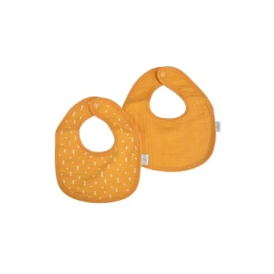 Image de Bébé Douceur, Lot de 2 Bavoirs Gaze Coton + Eponge 22 x 27 cm Moutarde