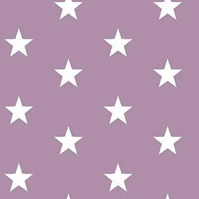 Image de Hanabi Tissu en Coton Motif étoiles, Lilas, 1 m x ca. 1,5