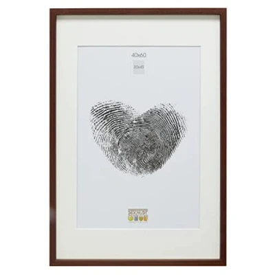 Image de Deknudt Frames S40AH4 P1 Cadre Photo Basic avec Passe Partout Moulure Haute en Bois/MDF Brun 40 x 60 cm
