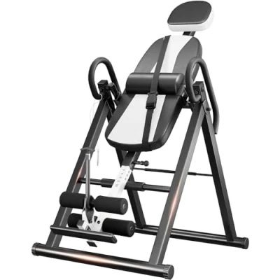 Image de Dripex Gravity Table d&#039;inversion robuste avec appuie tête et ceinture de protection réglable pour soulager la douleur (blanc)