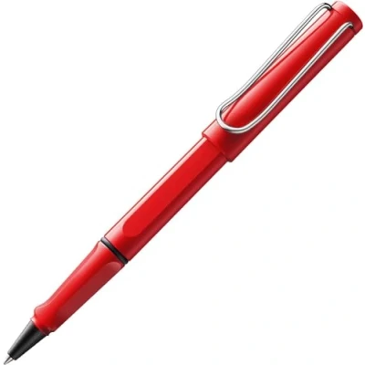 Image de Lamy safari red Stylo roller avec grip ergonomique et largeur de trait M pour une écriture longue agréable en plastique robuste ASA recharge 63 bleu