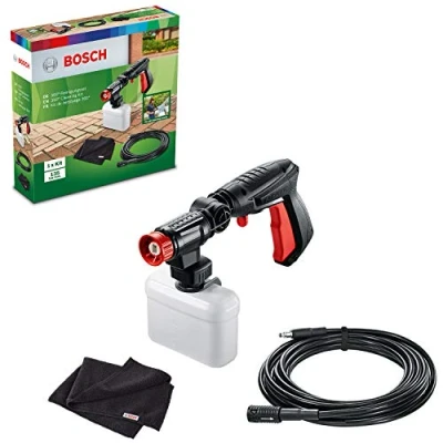 Image de Bosch Home and Garden Kit de nettoyage Alimenté au gaz Nettoyeur haute pression 360 (avec pistolet à 360, buse détergent et une rallonge flexible, dans l&#039;emballage carton)