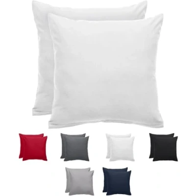 Image de Komfortec Lot de 2 taies d&#039;oreiller 80 x cm en Microfibre brossée, avec Fermeture éclair, Respirante et Douce Blanc