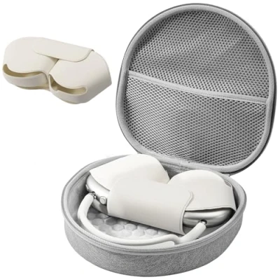 Image de ProCase Étui Transport Rigide pour Apple AirPods Max 2020 avec Couvercle de Mode Sommeil et Pochette en Filet, Housse Protecteur Portable Voyage Gris