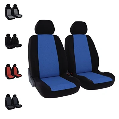 Image de DBS Housses de Sièges Voiture/Auto 2 Avant Noir et Bleu Universelles Anti dérapant Lavable