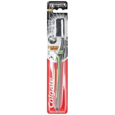 Image de Colgate Brosse à dents moyenne Charbon double action