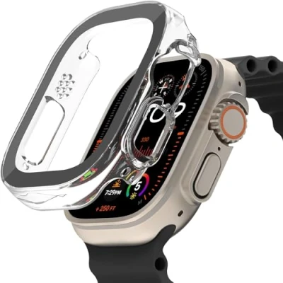 Image de Belkin ScreenForce TemperedCurve Protection d&#039;écran 2 en 1 pour Apple Watch Ultra, Ultra (Coque intégrée, Verre trempé, Accessoire Watch, Transparente)