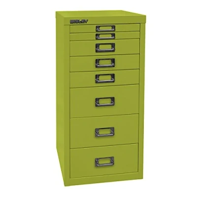 Image de BISLEY MultiDrawer, série 29, Format A4, 8 tiroirs, Métal, Vert (604), 38 x 27,9 59 cm