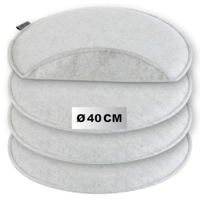 Image de com four® 4X Coussins de siège en Feutre Chaise rembourrés Coussin Rond pour Salle à Manger, Jardin, Balcon Dessous antidérapant avec