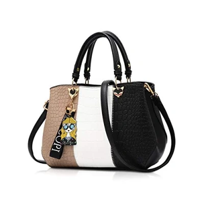 Image de NICOLE &amp; DORIS 2024 Nouveau Sac à Main Femme Sacs Portés Mode Bandoulière Élégant Epaule Sacoche Poignée Supérieure avec Pom Poms Marron