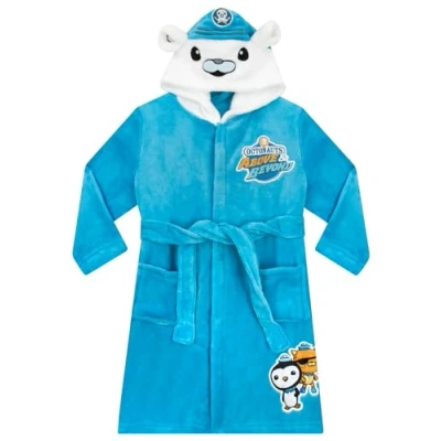 Image de Octonauts Robe De Chambre Enfant Peignoirs Garçon Polaire Peignoir Bain Capitaine Barnacles Bleu 2 3 ans