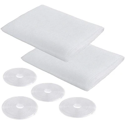 Image de Fenêtre Moustiquaire Filet Lot de 2 rubans 4 rouleaux autocollants Fly Bug Mosquito kit protection 1.5 m x 1.3 blanc