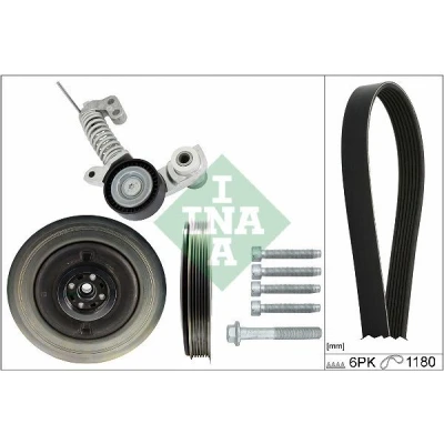 Image de INA 529 0374 21 Jeu de courroies trapézoïdales à nervures Contrôler et changer roue libre alternateur si nécessaire VOLVO: V40 3/5 portes, V60 I