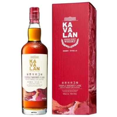 Image de KAVALAN Triple Sherry Cask Single Malt Whisky 40% Alcool Origine : Taïwan/Yilan County Bouteille de 70 cl
