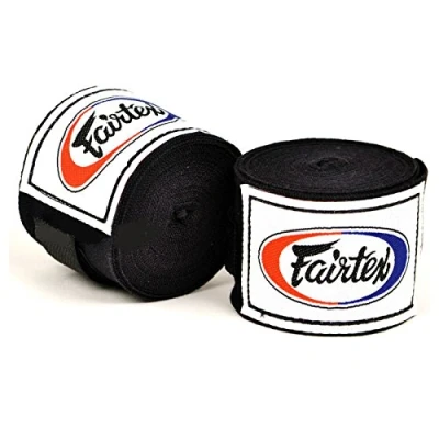 Image de Fairtex!! HW2 Paire de bandages boxe en coton qualité supérieure Noir 4,5 m