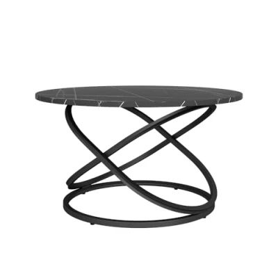 Image de Vicco Table Basse Calgary, Noir/Marbre Noir, 79.5 x 46 cm avec Grande Surface de Travail