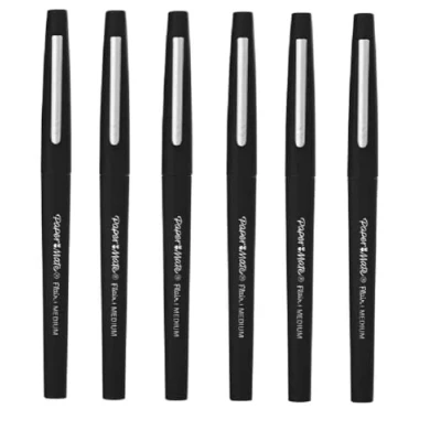 Image de Paper Mate Flair Lot de 6 feutres à pointe moyenne Noir