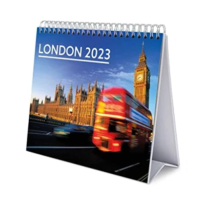 Image de Grupo Erik Calendrier De Bureau 2023 Londres 12 Mois 20 X 18 Cm, Mensuel En Français, Janvier Ã Décembre Certifié FSC, Avec Support Rigide