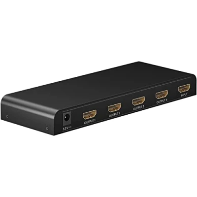 Image de goobay 58482 HDMI Splitter 1 in 4 Out / 4K à 30Hz (2160p) Distributeur HDMI/Commutateur 1.4 pour Quatre moniteurs 60Hz 1080p