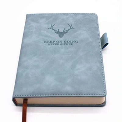 Image de Carnet de Notes Classique Papier à Rayures Journal Couverture Rigide, 8,3 &quot;x 5,7&quot;, 360 pages,Parfait pour le bureau Accueil École Rédaction professionnelle et prise notes(A5 bleu clair)