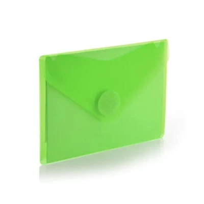 Image de Lot de 10 pochettes avec fermeture Velcro Format A7 REF 91236 Vert Photos, Loteries en 5 couleurs Classic Translucide texture Soft Touch 100% Eco by Office Box.