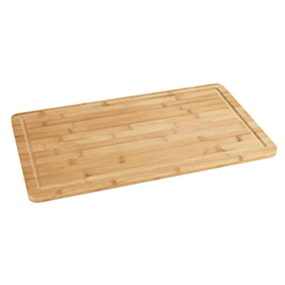 Image de WENKO Plaque de Protection en Bambou Planche Cuisine rectangulaire, à découper avec rainure jus, Bambou, Dimensions : 52 x 1.5 30 cm, Couleur Marron
