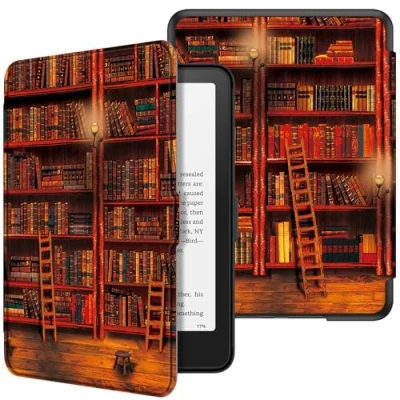Image de FINTIE Étui pour 7&quot; Kindle Paperwhite 2024 (12e Génération) et Colorsoft Signature Edition (1re Génération), Coque Fine Léger, Housse Réveil/Veille Automatique, Bibliothèque